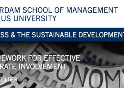 Business & The Sustainable Development Goals: A Framework for Effective Corporate Involvement