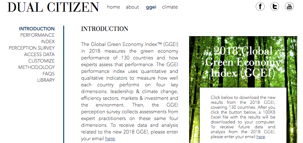 2018 Global Green Economy Index